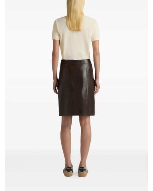 Bally Brown Lambskin Skirt