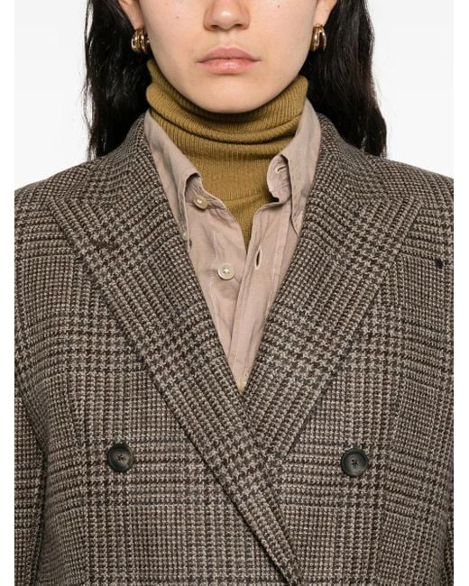Tagliatore Gray Double-Breasted Checked Jacket