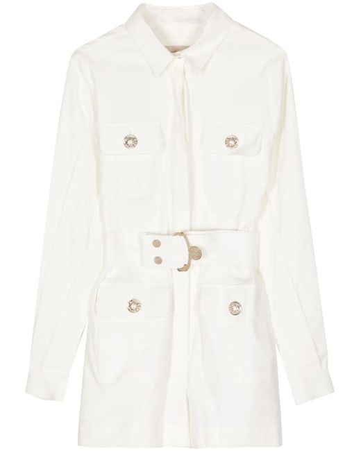 Elie Saab White Playsuit Aus Gabardine
