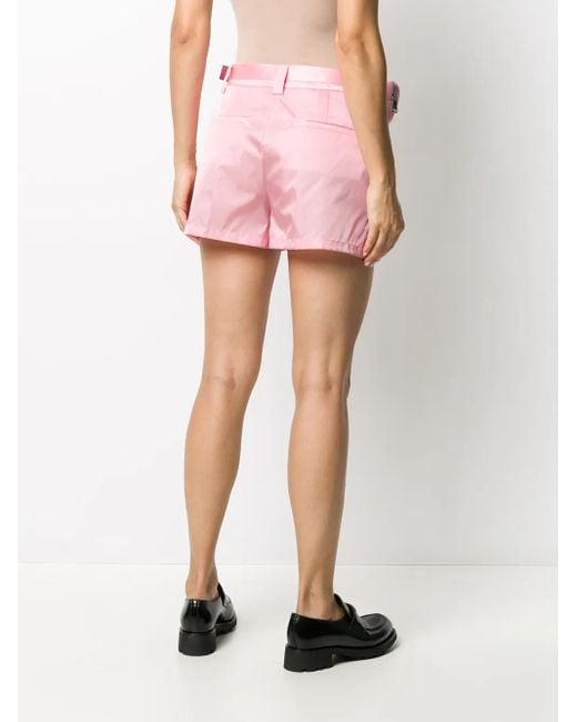 Prada Pink Pouch Belt Shorts