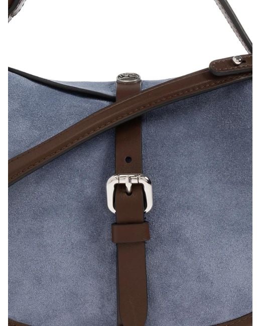 Etro Blue Small Pony Buckle-Detail Tote Bag