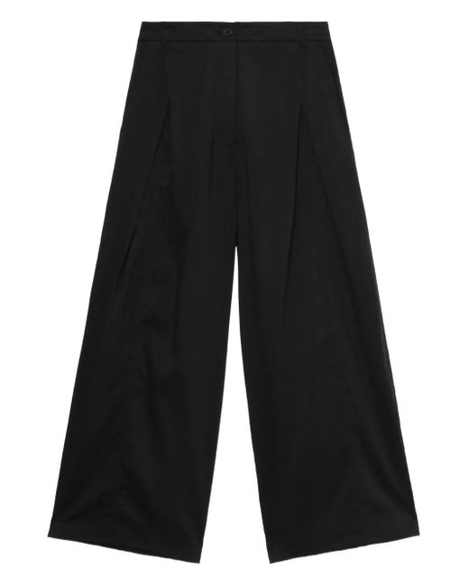 Low Classic Broek Met Wijde Pijpen in het Black