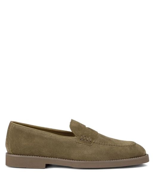 Doucal's Green Suede Loafers for men