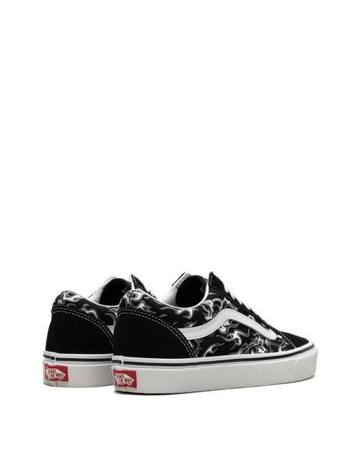 Vans Black Old Skool "Flames" Sneakers