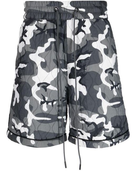 Mostly Heard Rarely Seen Gray Quilted Drawstring-waistband Shorts for men