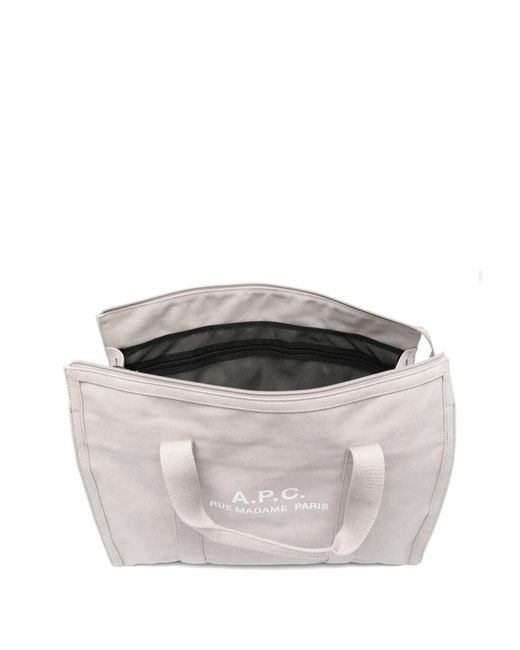 A.P.C. White Recuperation Tote Bag for men