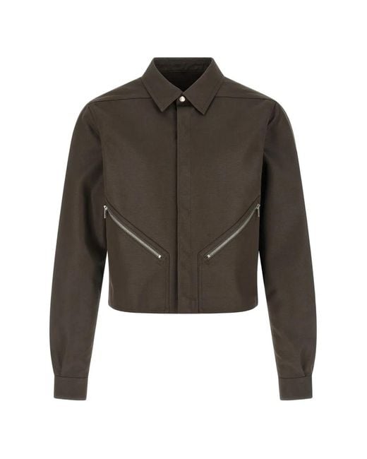 Rick Owens Brown Tour Alice Cropped Shirt Jacket for men
