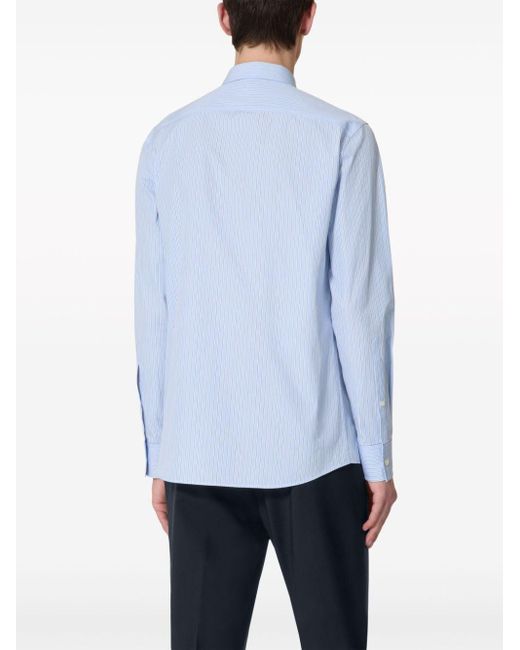 Valentino Garavani Blue V-detail Cotton Shirt for men