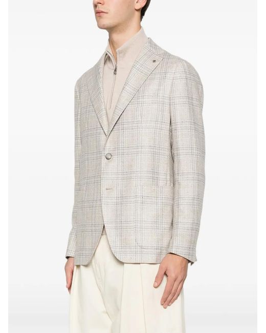 Tagliatore White Long-Sleeve Raw Jacket for men