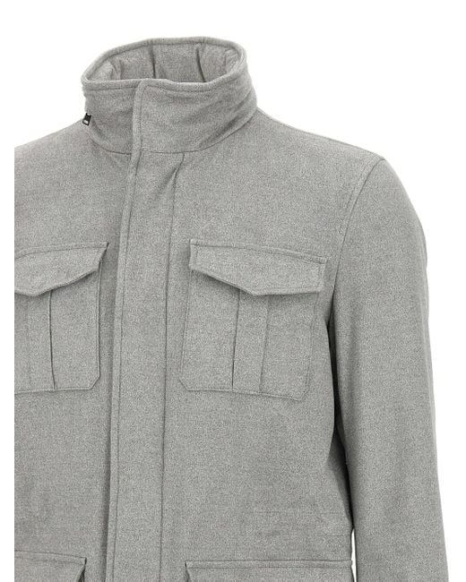 メンズ Herno マルチポケット フィールドジャケット Gray