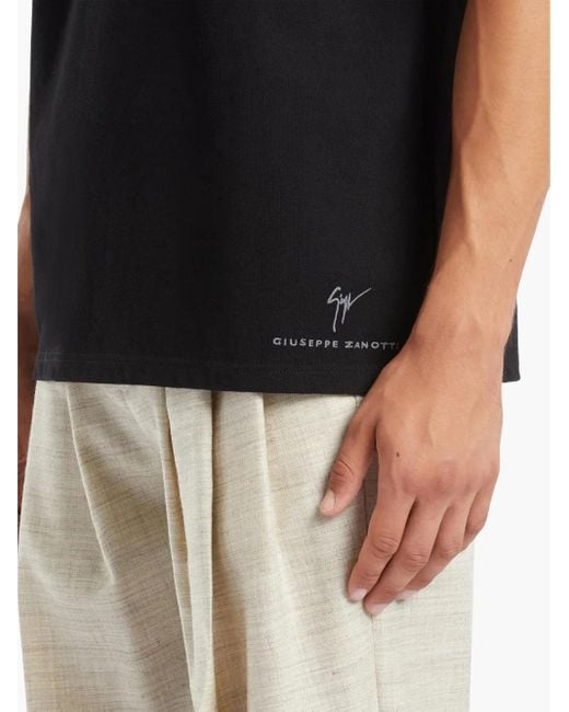 Giuseppe Zanotti Black Lr-63 Cotton Polo Shirt for men