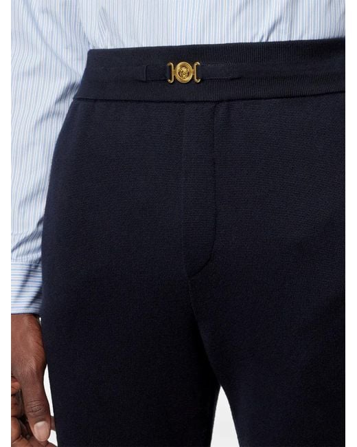 Versace Blue Medusa-Detail Track Pants for men