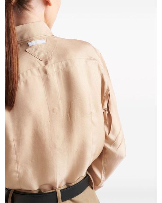 Prada Natural Gradient-effect Silk Shirt