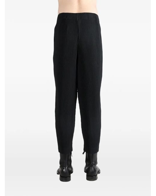 Homme Plissé Issey Miyake Black Monthly Colors April Pleated Tapered Trousers for men