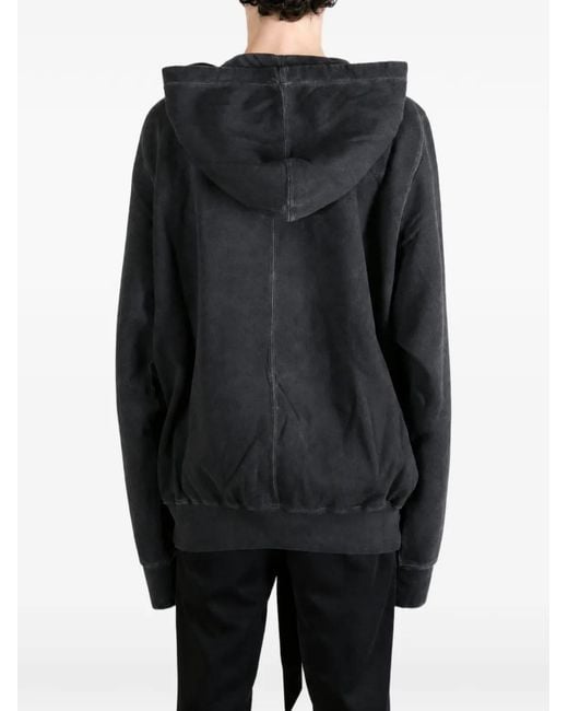 Rick Owens Black Drawstring Hoodie for men