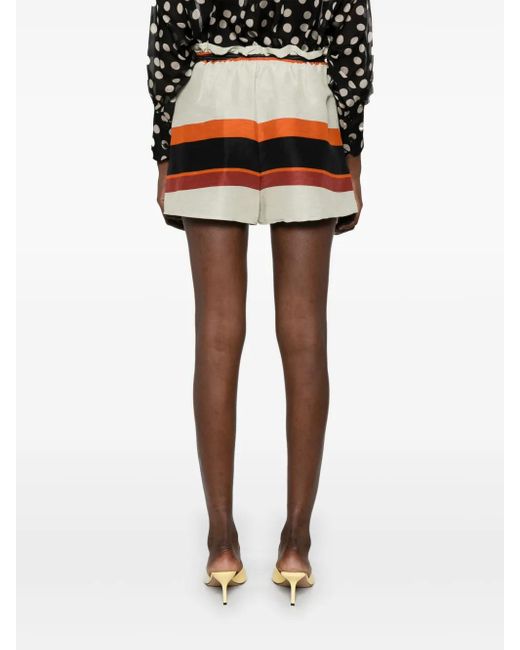 Raquel Diniz Multicolor Shorts In Linen And Silk Blend