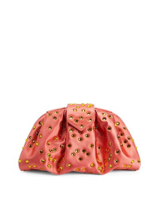 Giuseppe Zanotti Red Amande Precious Rhinestone-embellished Clutch Bag