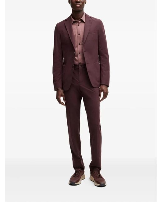 Boss Purple Long-Sleeve Button-Down Shirt for men