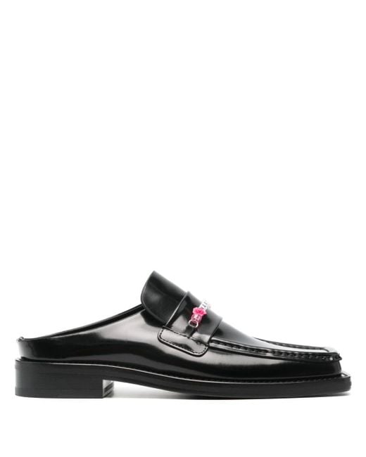 Martine Rose Black Bead Chain Leather Loafers for men