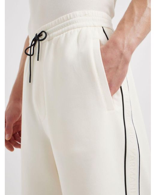 Pantalones cortos de chándal con logo en jacquard Emporio Armani de hombre de color Natural