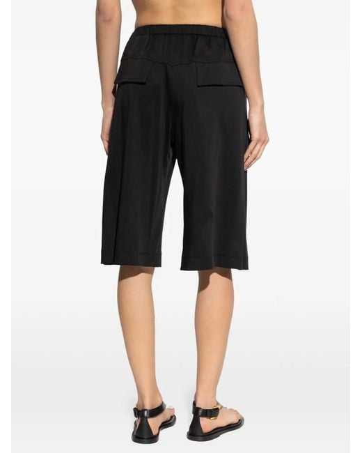 Akep Black Elasticated-Waist Shorts