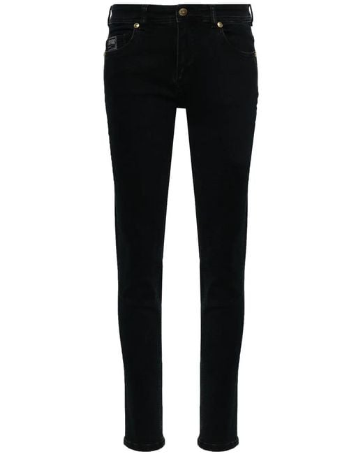 Versace Jeans Couture Black Logo-Plaque Skinny Jeans