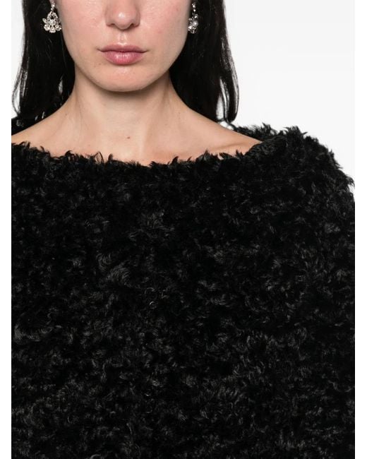 Simone Rocha Black Boat-Neck Jacket