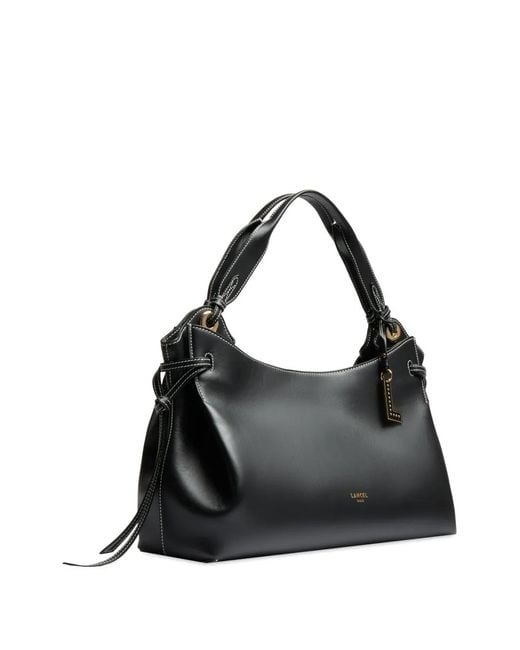 Lancel Black Knot Smooth Leather Tote Bag