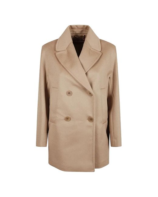 Max Mara Natural Double-Breasted Coat