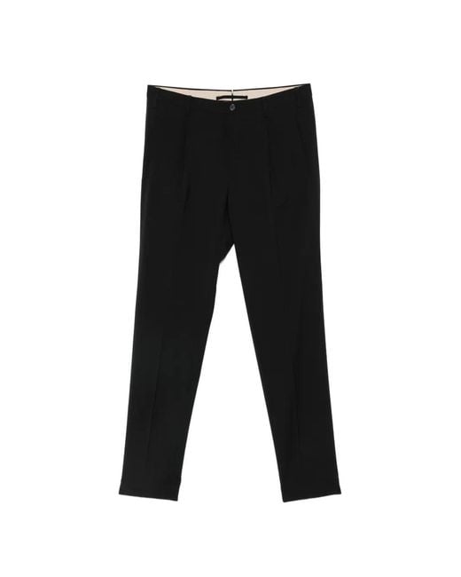 Incotex Black Pleated Tailored Trousers for men