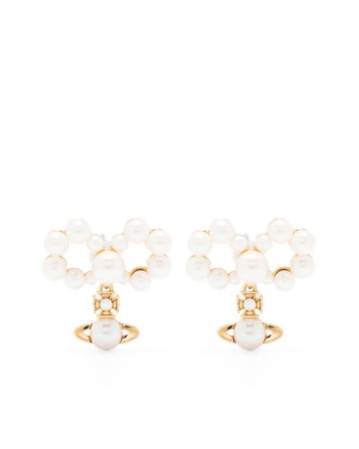 Orecchini con finte perle Viviana di Vivienne Westwood in White