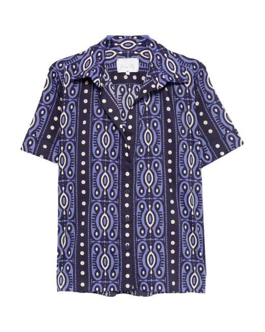 Johanna Ortiz Blue Salty Promises Buttoned-Patterned Shirt