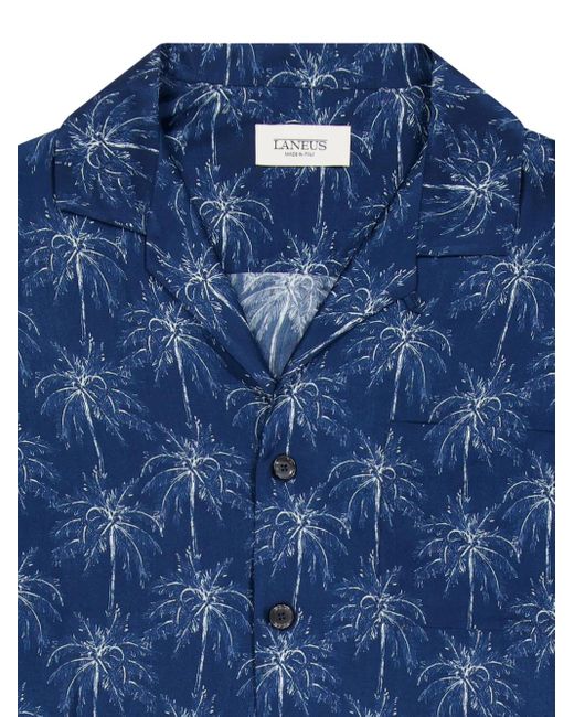 Laneus Blue Boxy Bowling Shirt