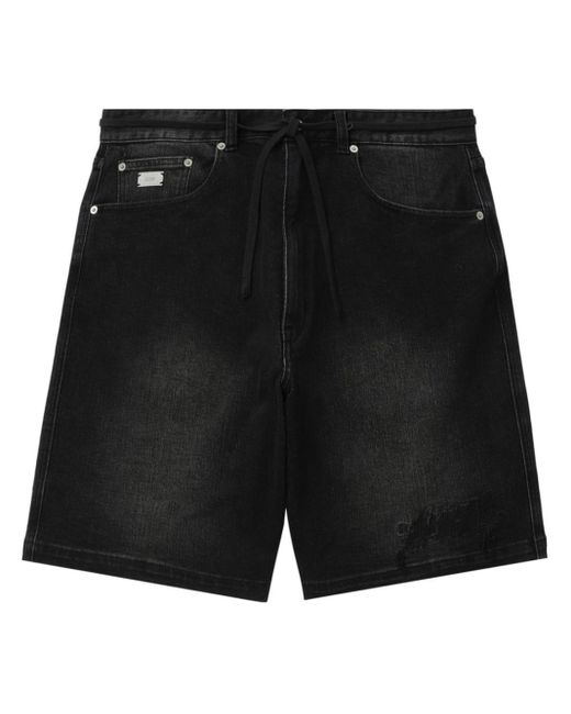 Izzue Jeans-Shorts im Distressed-Look in Black für Herren