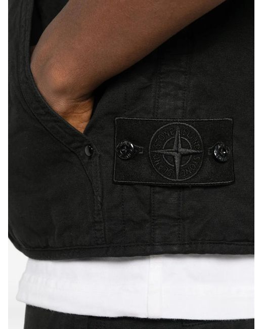 Stone Island Black Padded Zip-Up Gilet for men