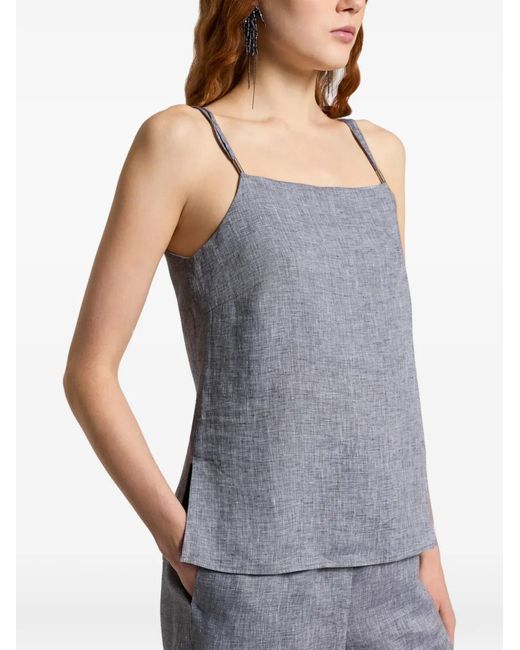 Peserico Blue Square Neck Top
