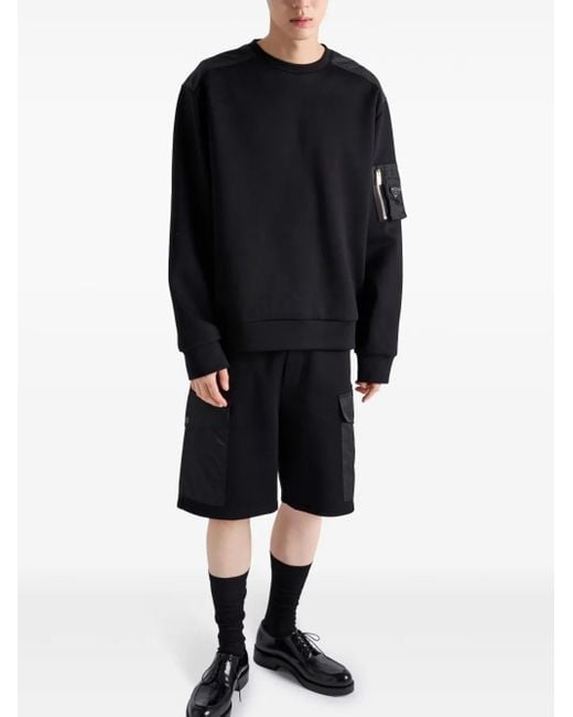 Prada Black Panelled Sweatshirt for men