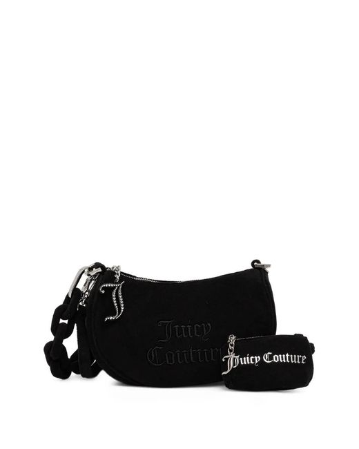 Juicy Couture Black Logo-Detail Zip-Fastening Shoulder Baga
