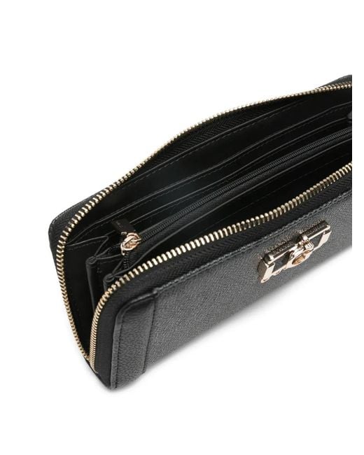 Guess Black Portefeuille Karnilla À Motif Monogrammé