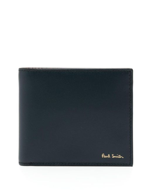 Paul Smith Blue Logo-print Leather Wallet for men