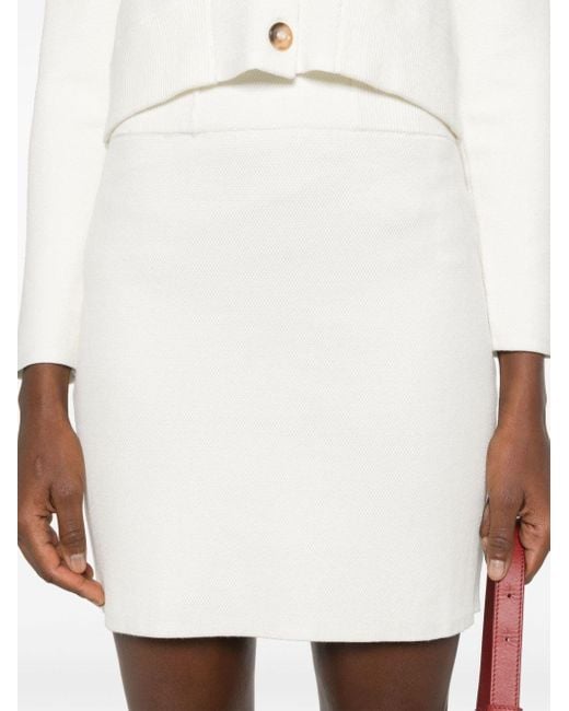 Claudie Pierlot White High-rise Knitted Skirt