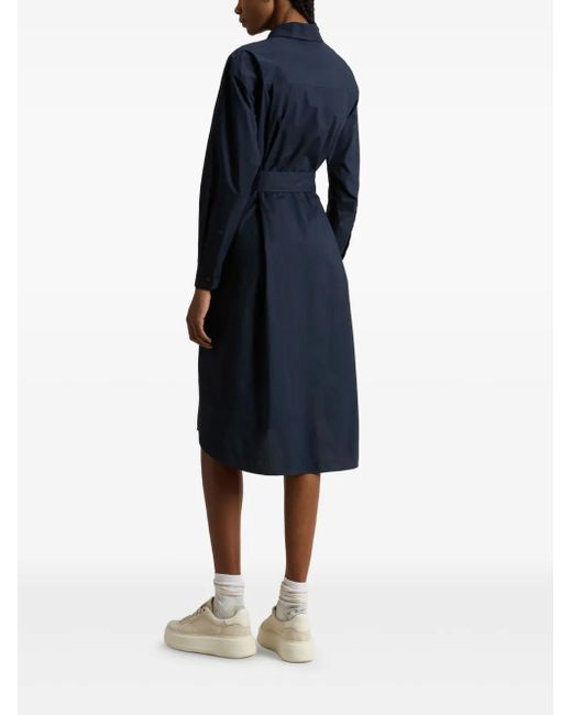 Woolrich Blue Belted Shirt Dress