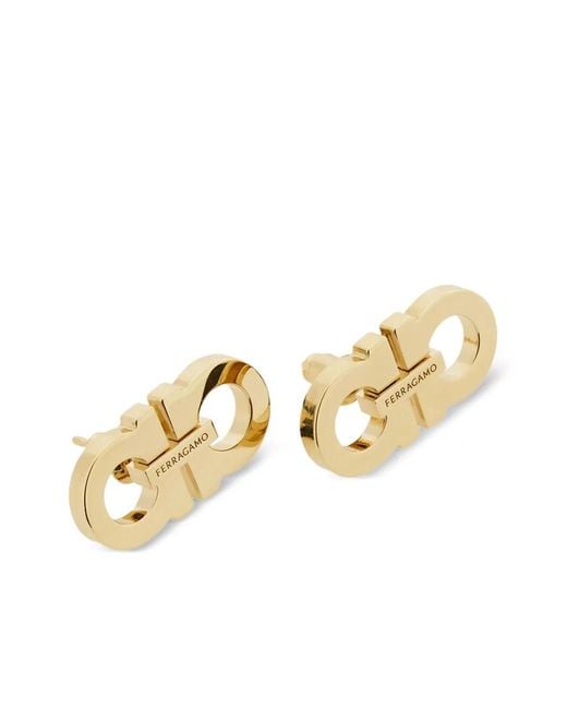 Ferragamo Natural Double Gancini Earrings