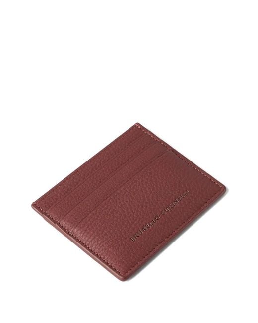 Brunello Cucinelli Purple Leather Card Holder