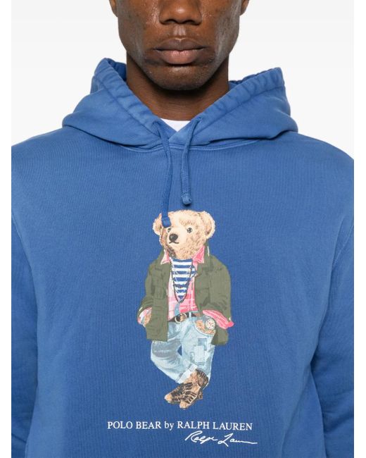 Polo Ralph Lauren Blue Polo Bear-Print Hoodie for men