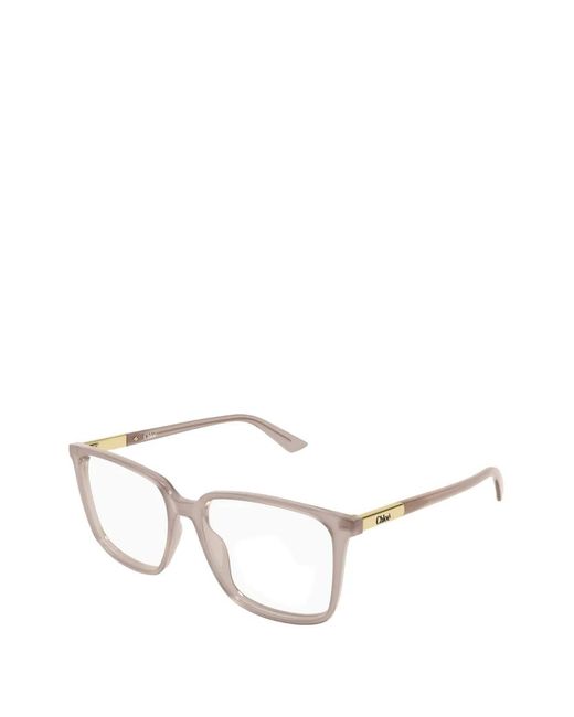 Chloé Natural Square-Frame Glasses