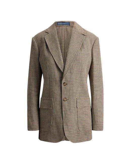 Polo Ralph Lauren Gray Michele Houndstooth Blazer