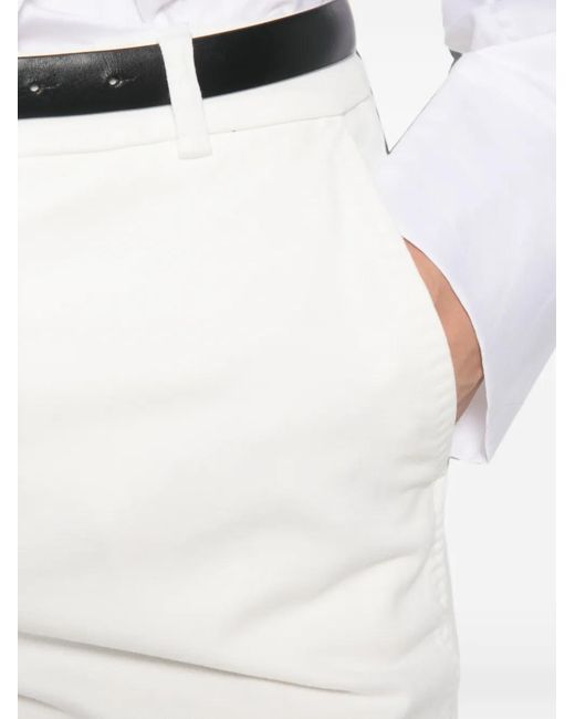 Peserico White Straight-Leg Tailored Trousers