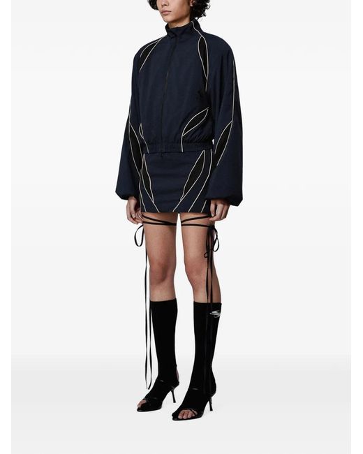 SRVC Studio Blue Slash Cropped Track Jacket
