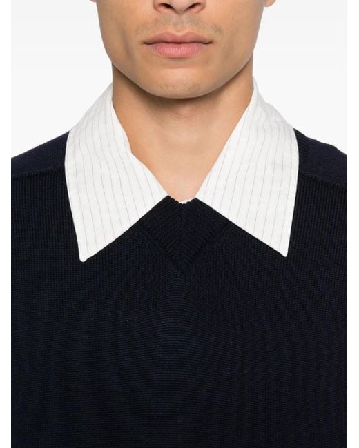 Studio Nicholson Black V-Neck Sweater for men